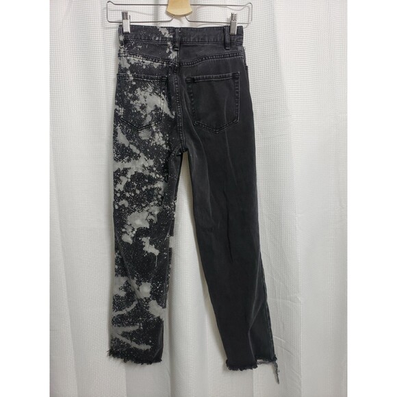 Pacsun High Rise Straight Black Destroyed Bleach Splatter Jeans Women's size 23 - Picture 2 of 4